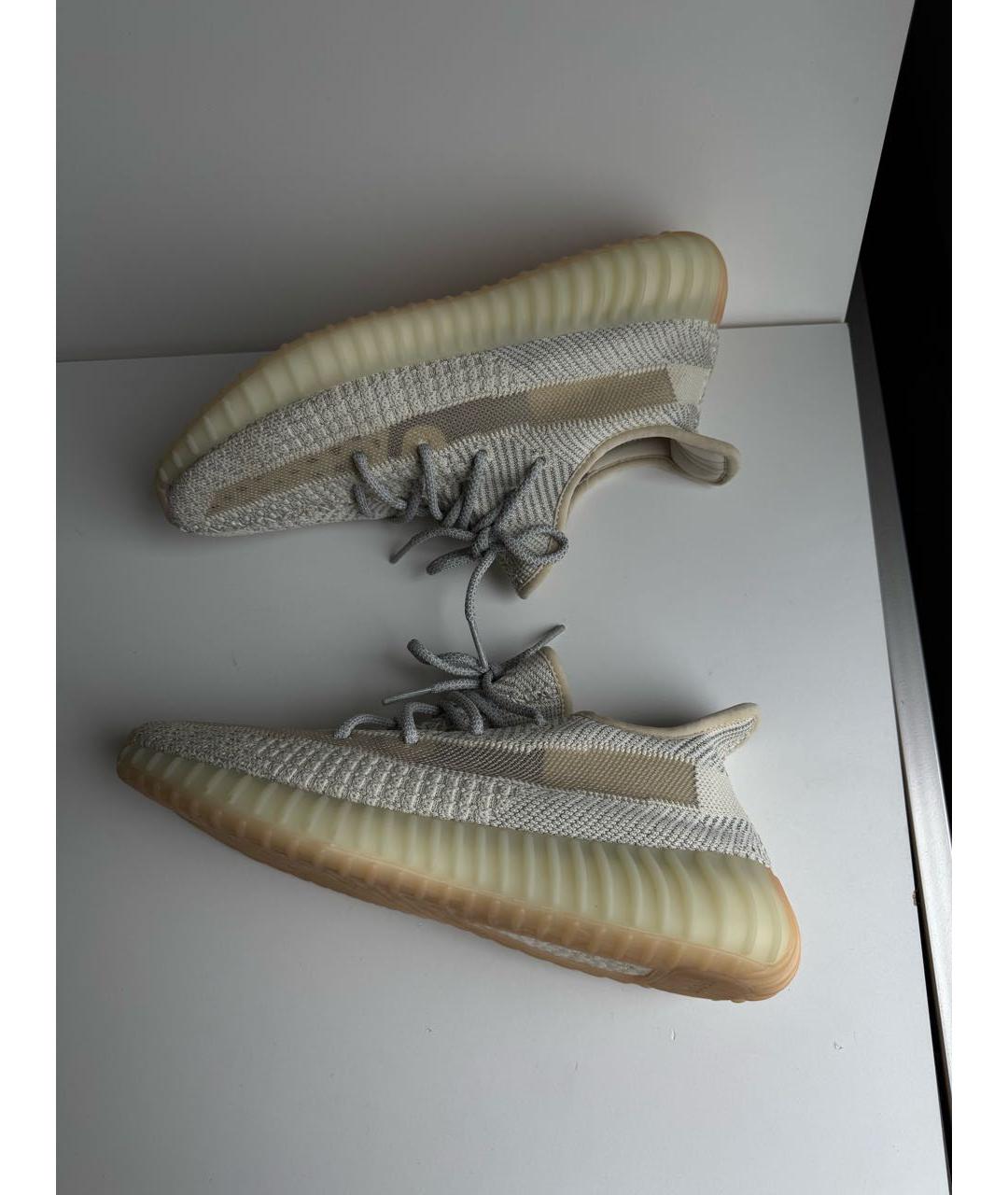 ADIDAS YEEZY Бежевые текстильные низкие кроссовки / кеды, фото 6