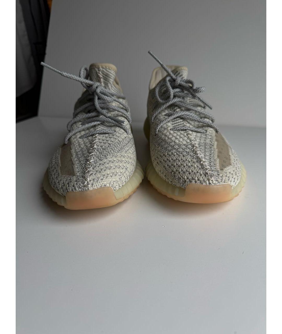ADIDAS YEEZY Бежевые текстильные низкие кроссовки / кеды, фото 5