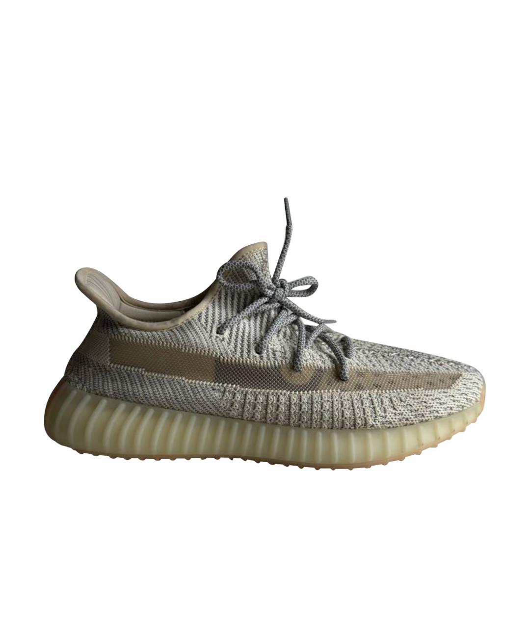ADIDAS YEEZY Бежевые текстильные низкие кроссовки / кеды, фото 1