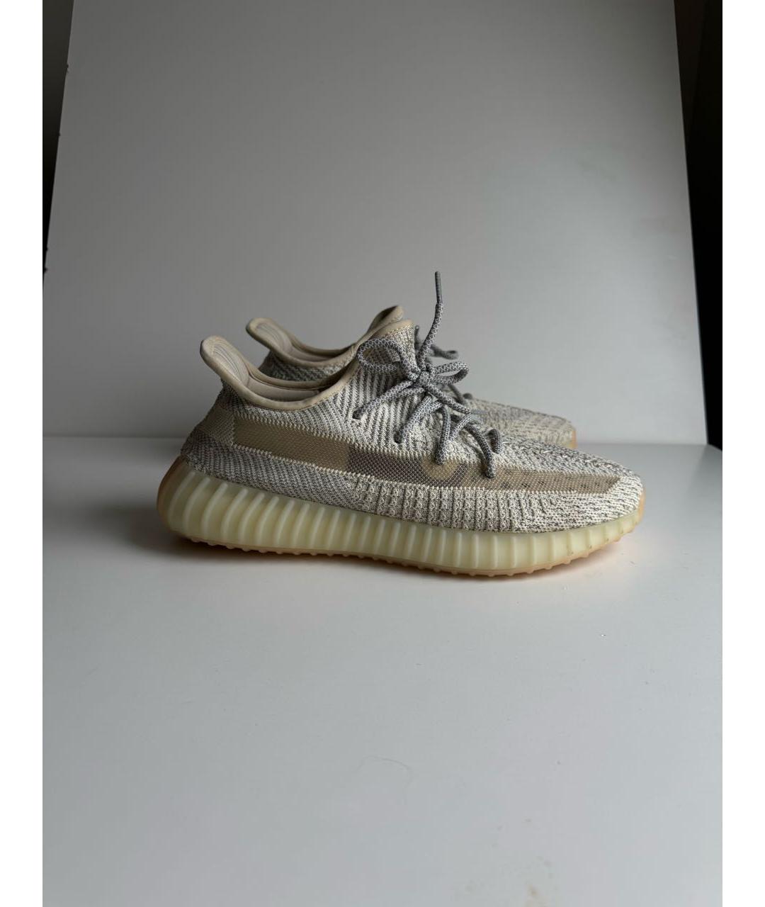 ADIDAS YEEZY Бежевые текстильные низкие кроссовки / кеды, фото 9