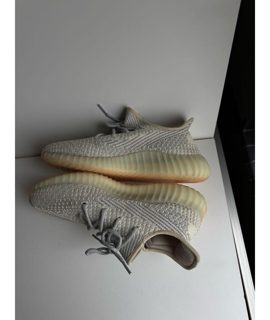 ADIDAS YEEZY Бежевые текстильные низкие кроссовки / кеды, фото 7