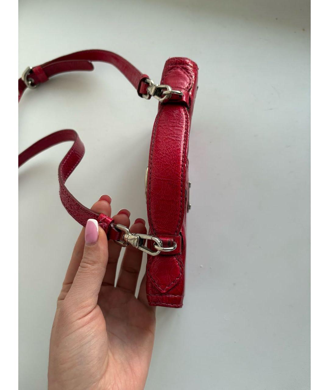 MOSCHINO Красная сумка через плечо из лакированной кожи, фото 6