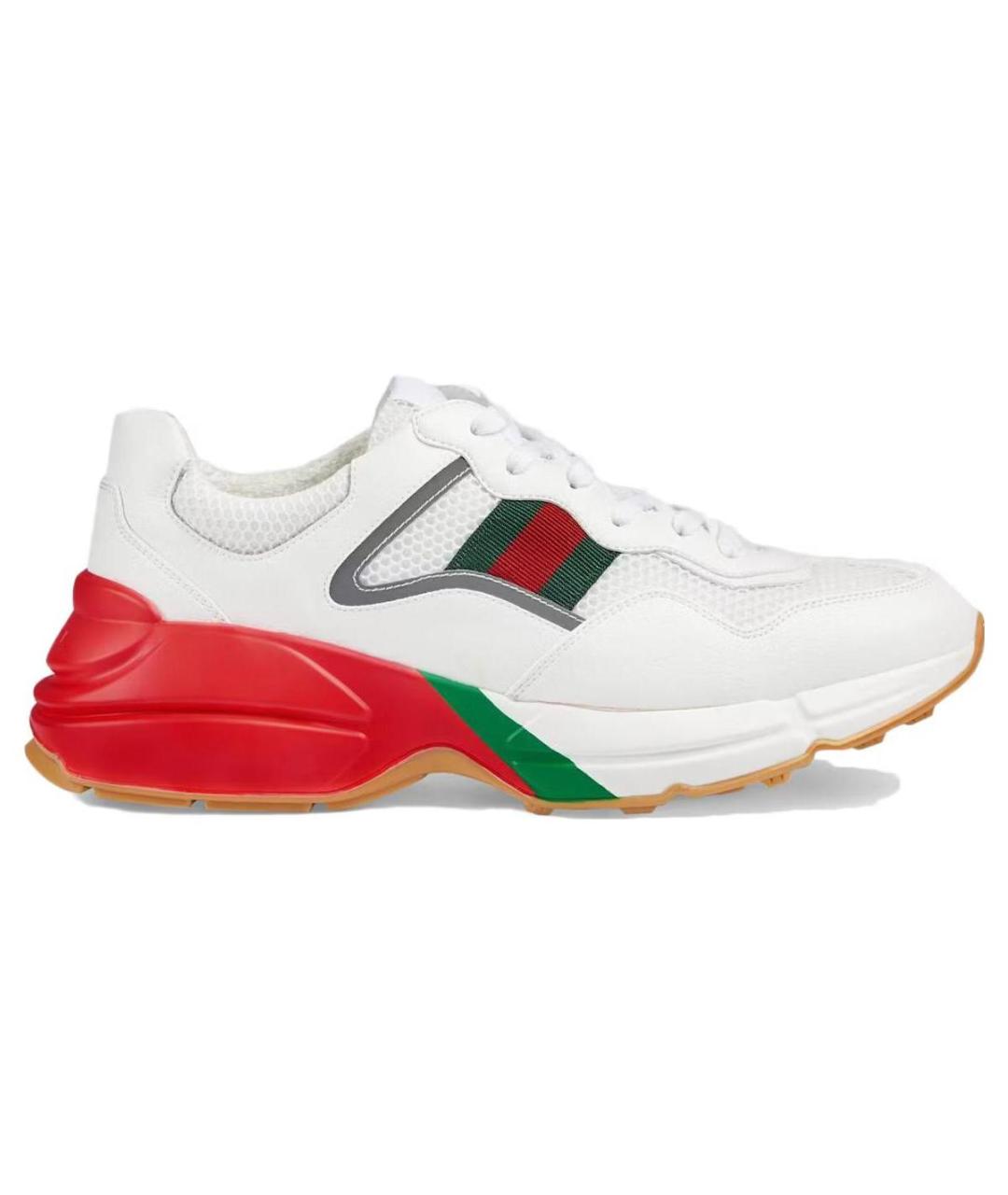 GUCCI Белые кожаные кроссовки, фото 1