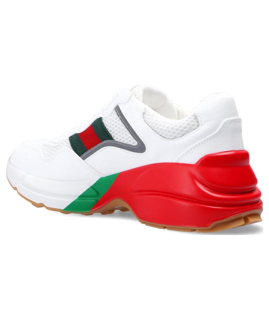 GUCCI Белые кожаные кроссовки, фото 5