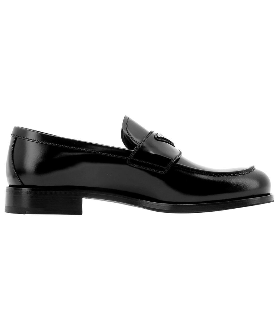 PRADA Черные кожаные лоферы, фото 1