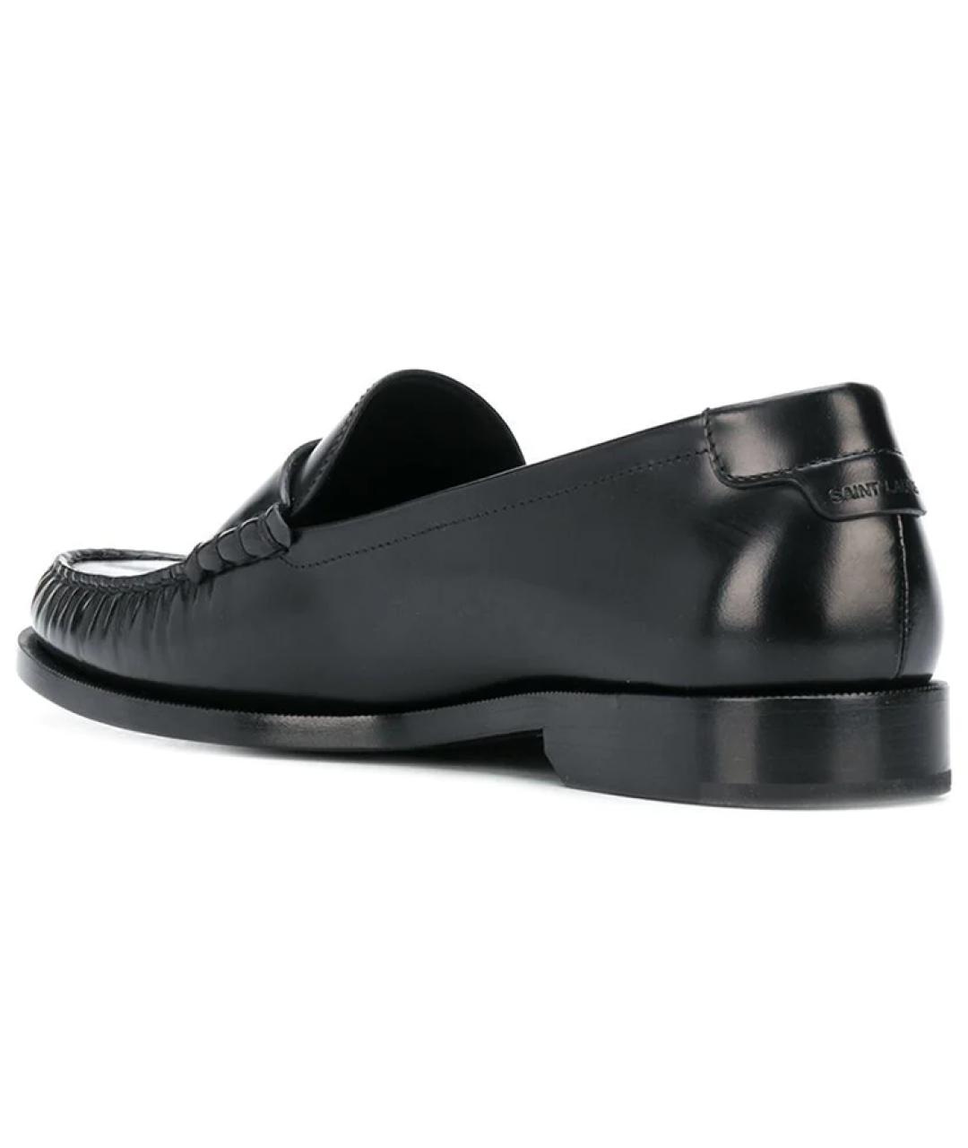 SAINT LAURENT Черные кожаные лоферы, фото 4