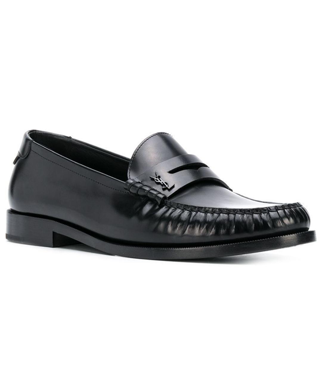 SAINT LAURENT Черные кожаные лоферы, фото 3