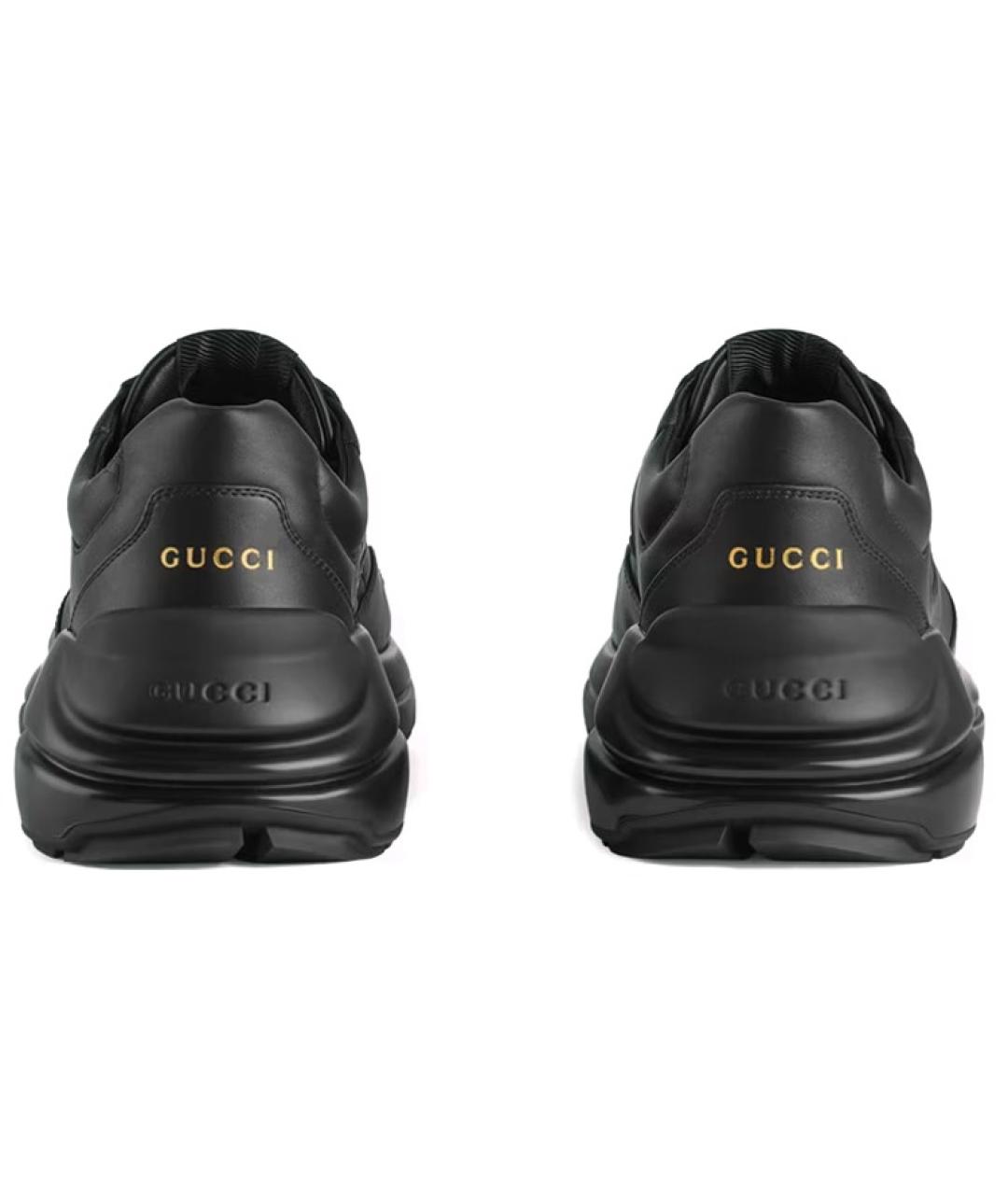 GUCCI Черные низкие кроссовки / кеды, фото 5