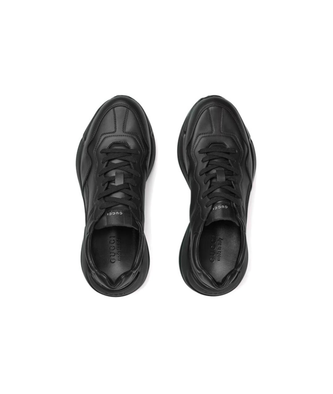 GUCCI Черные низкие кроссовки / кеды, фото 4