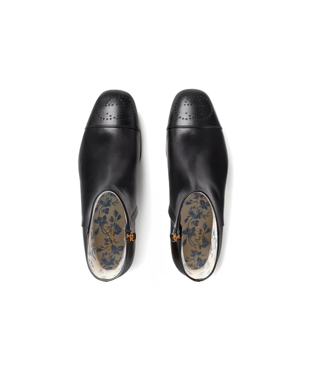GUCCI Черные кожаные полусапоги, фото 3