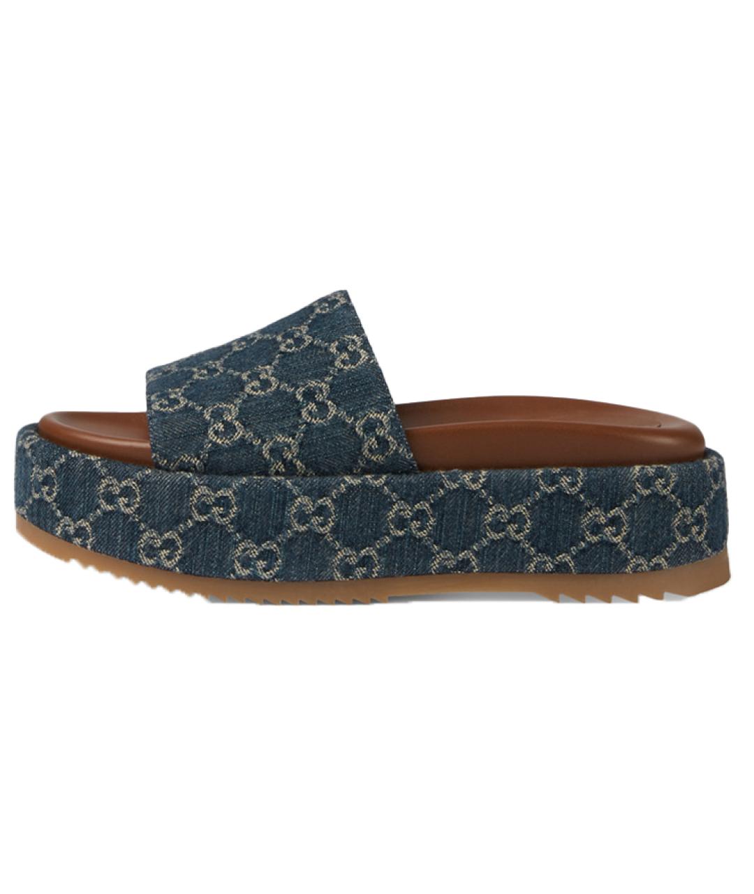 GUCCI Темно-синие сандалии, фото 2