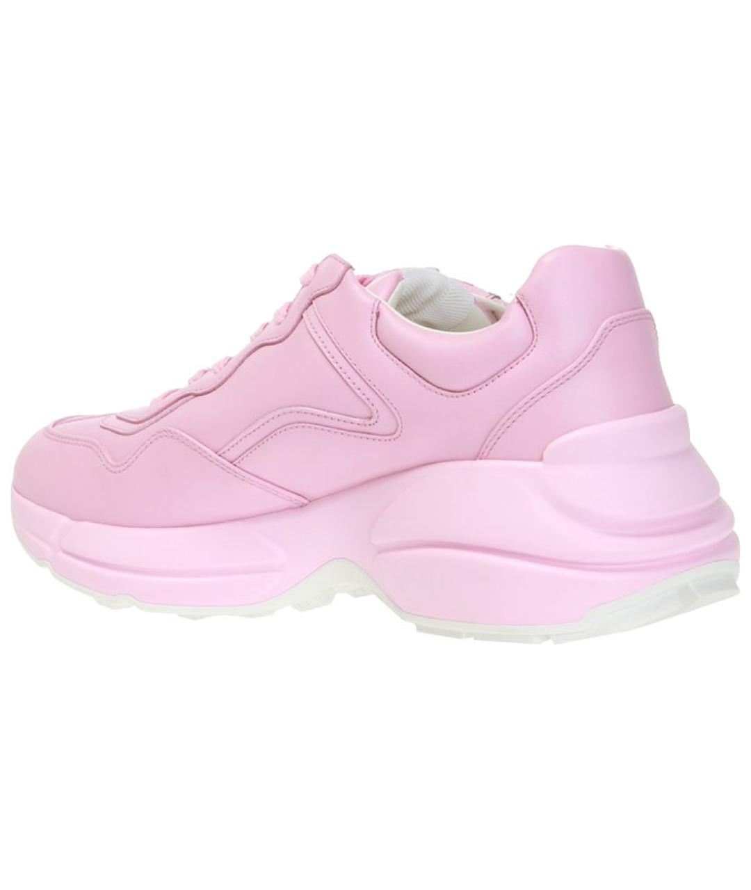 GUCCI Розовые кожаные кроссовки, фото 3
