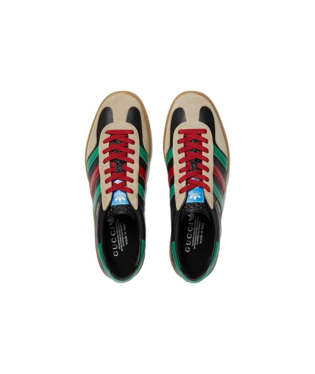 GUCCI Черные кожаные низкие кроссовки / кеды, фото 3