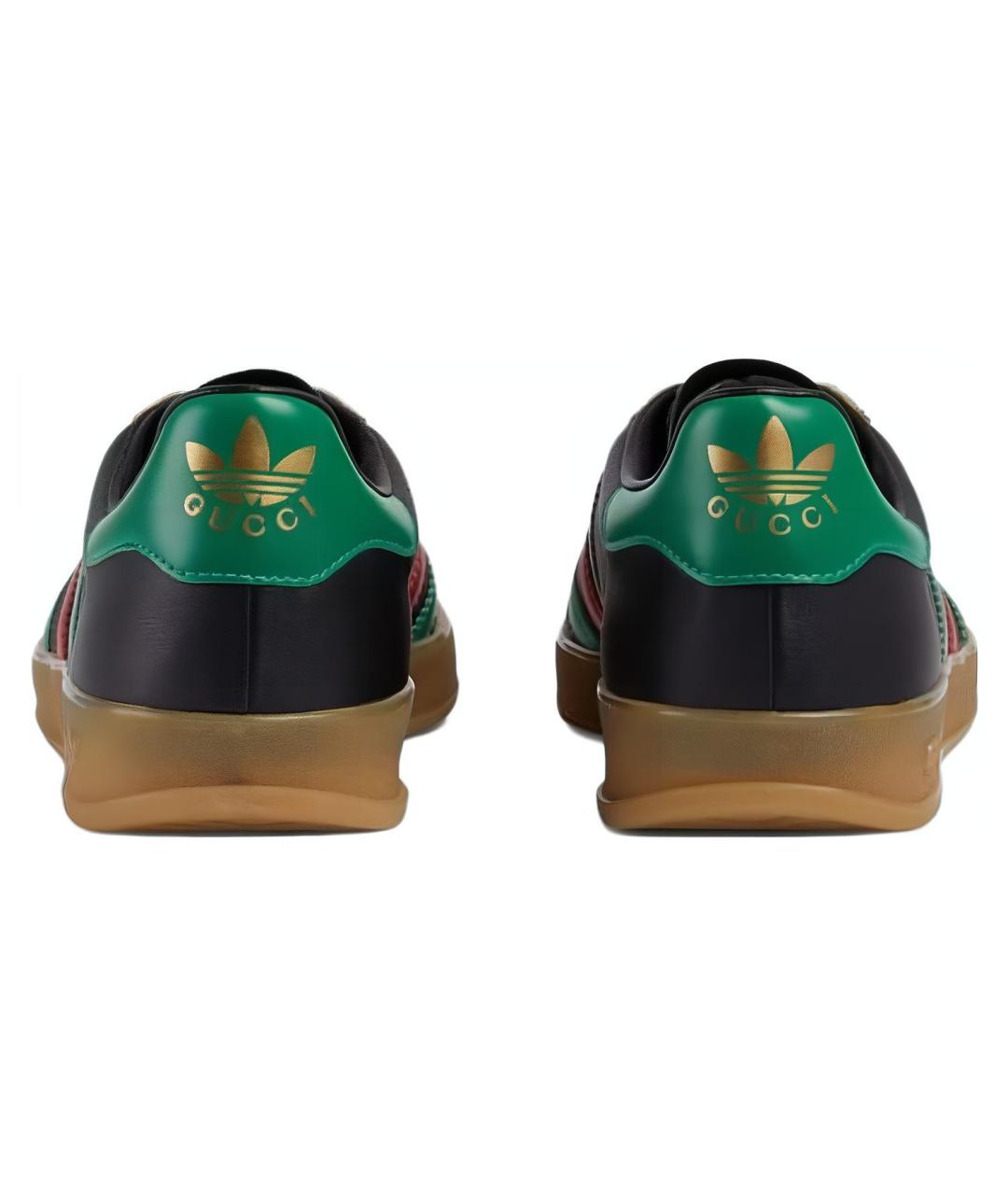 GUCCI Черные кожаные низкие кроссовки / кеды, фото 4