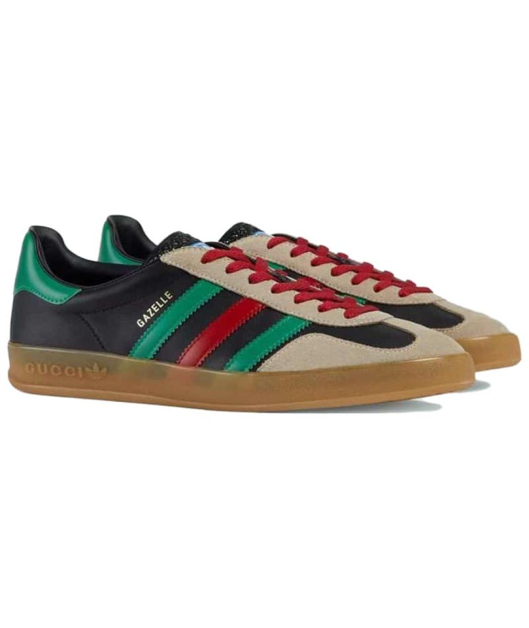 GUCCI Черные кожаные низкие кроссовки / кеды, фото 2