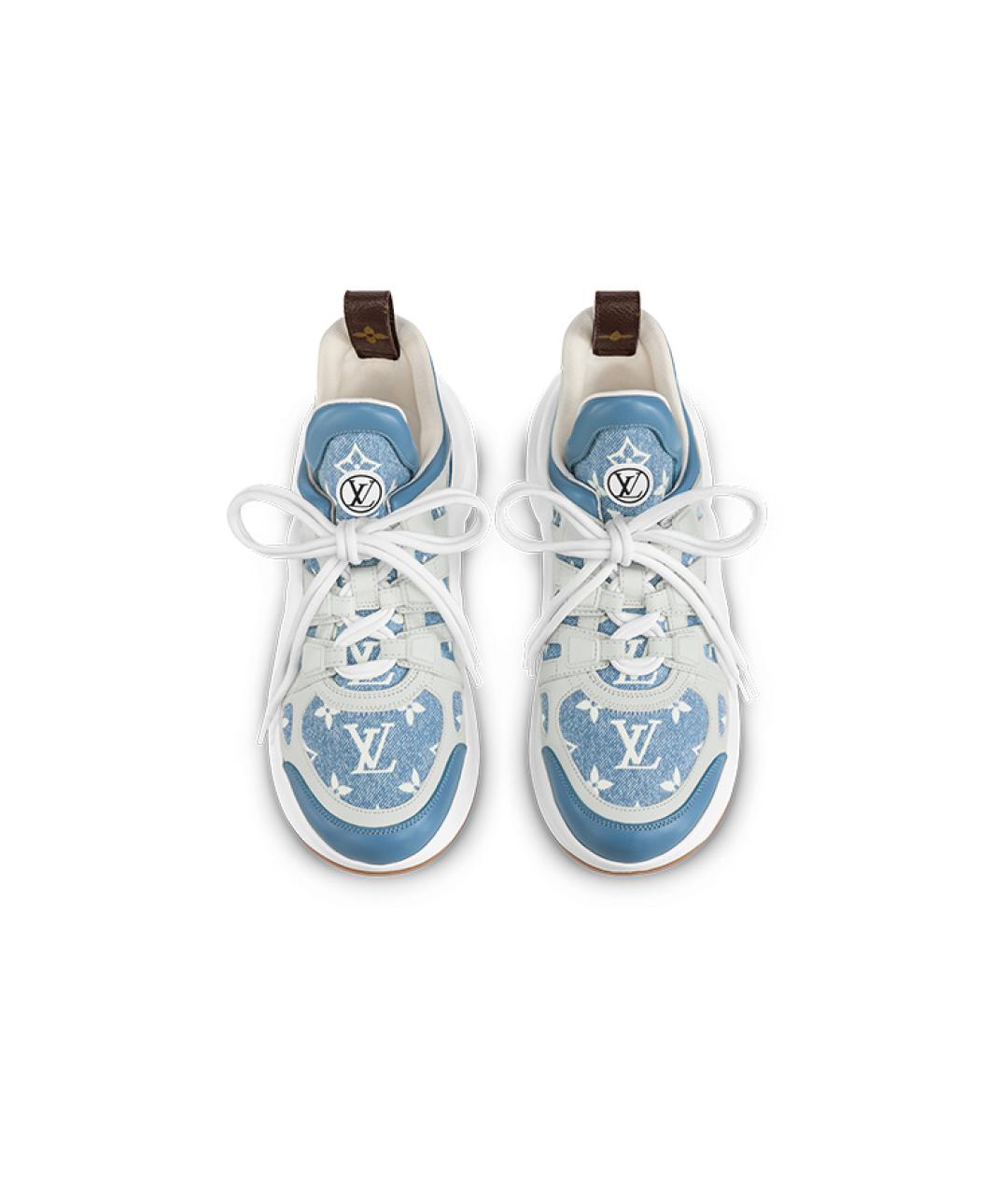 LOUIS VUITTON Голубые текстильные кроссовки, фото 3