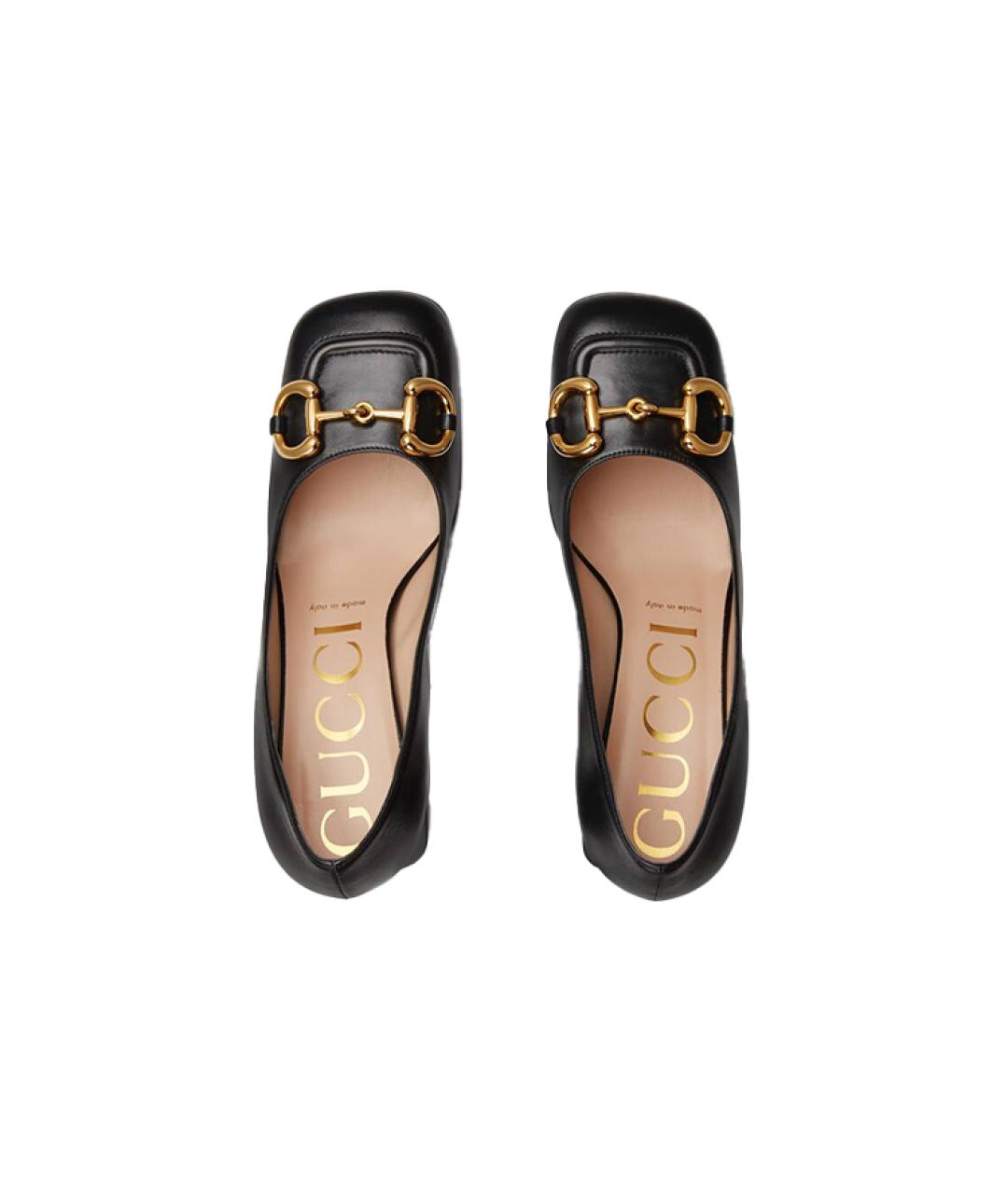 GUCCI Черные кожаные туфли, фото 3