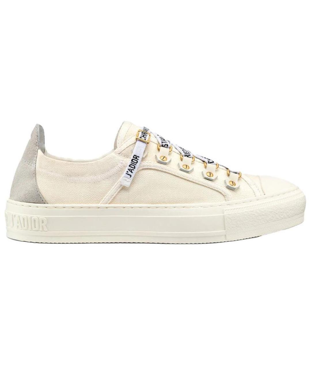 CHRISTIAN DIOR Бежевые текстильные кроссовки, фото 1