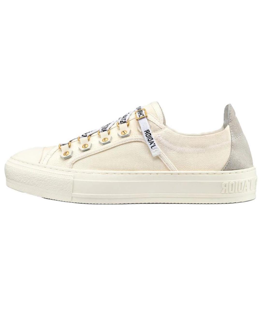 CHRISTIAN DIOR Бежевые текстильные кроссовки, фото 2