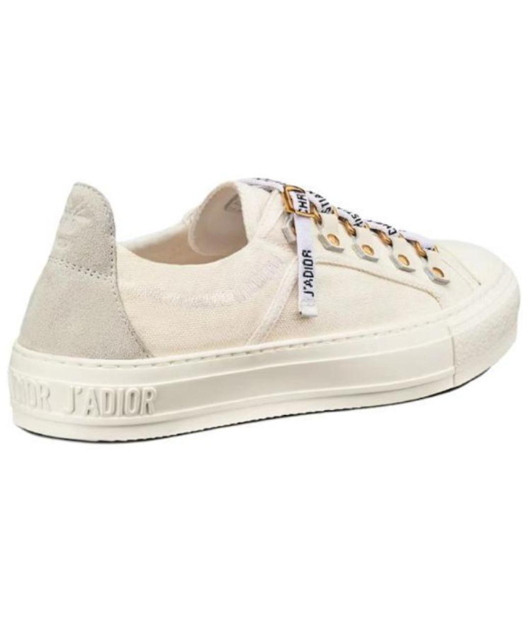 CHRISTIAN DIOR Бежевые текстильные кроссовки, фото 4