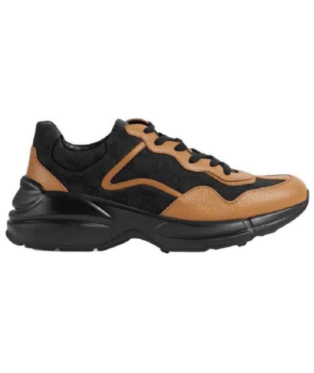 GUCCI Коричневые низкие кроссовки / кеды, фото 1