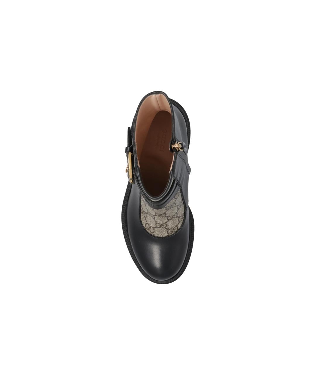 GUCCI Черные кожаные ботильоны, фото 5