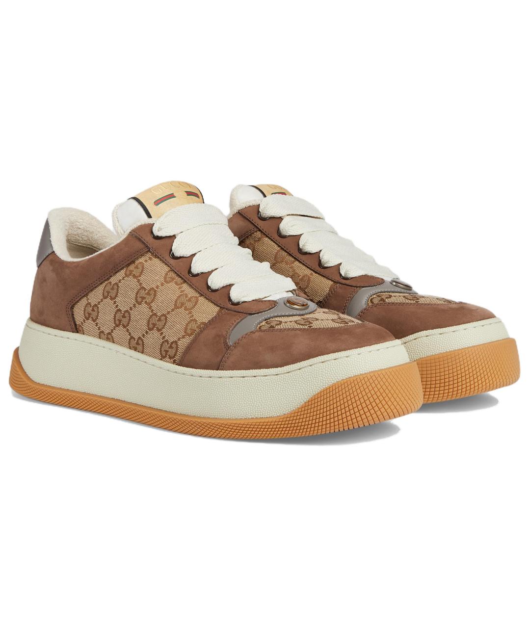 GUCCI Коричневые низкие кроссовки / кеды, фото 3