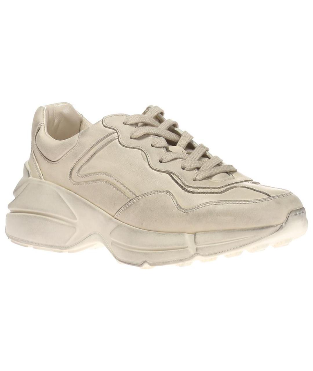 GUCCI Бежевые низкие кроссовки / кеды, фото 4