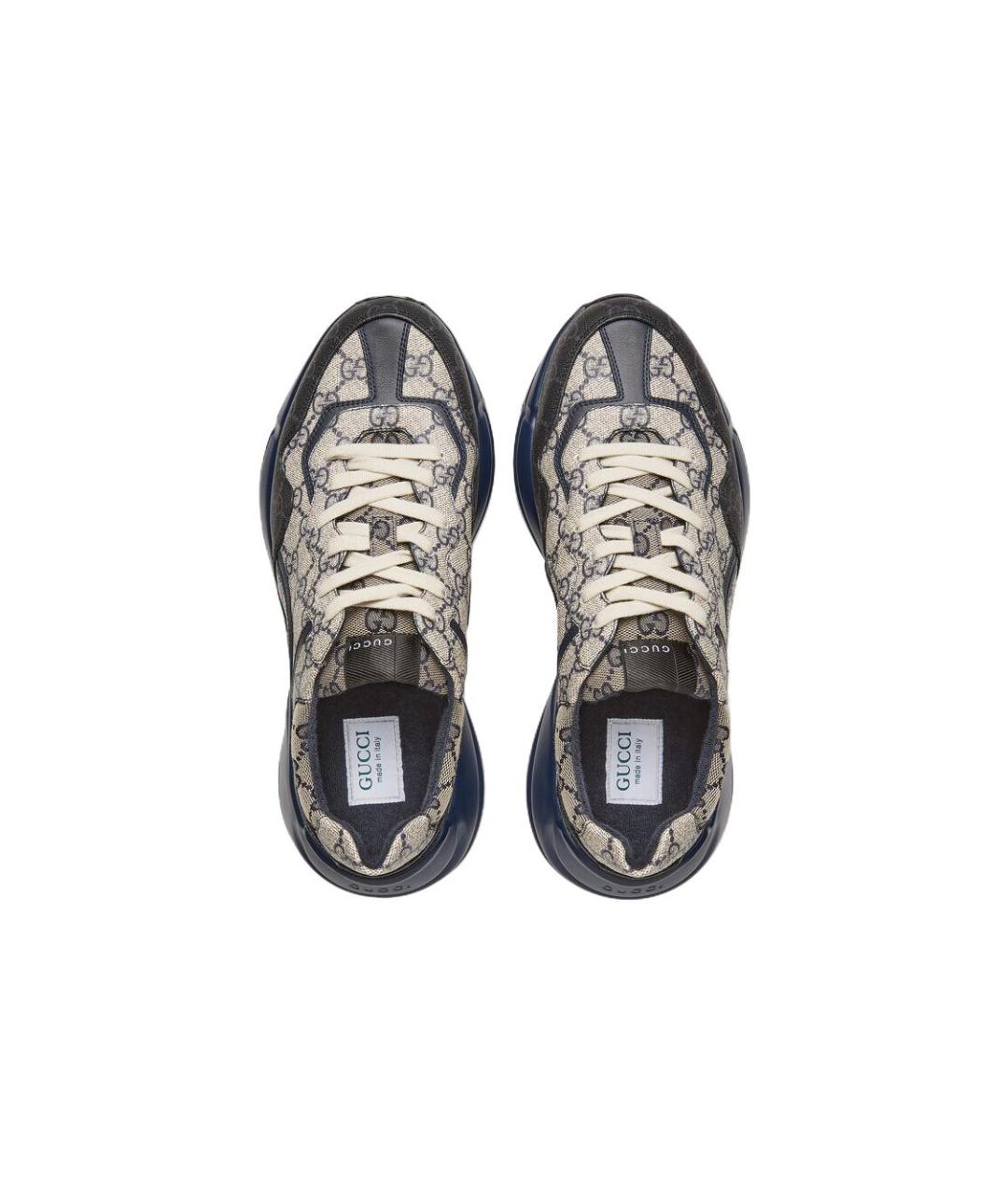 GUCCI Темно-синие низкие кроссовки / кеды, фото 3
