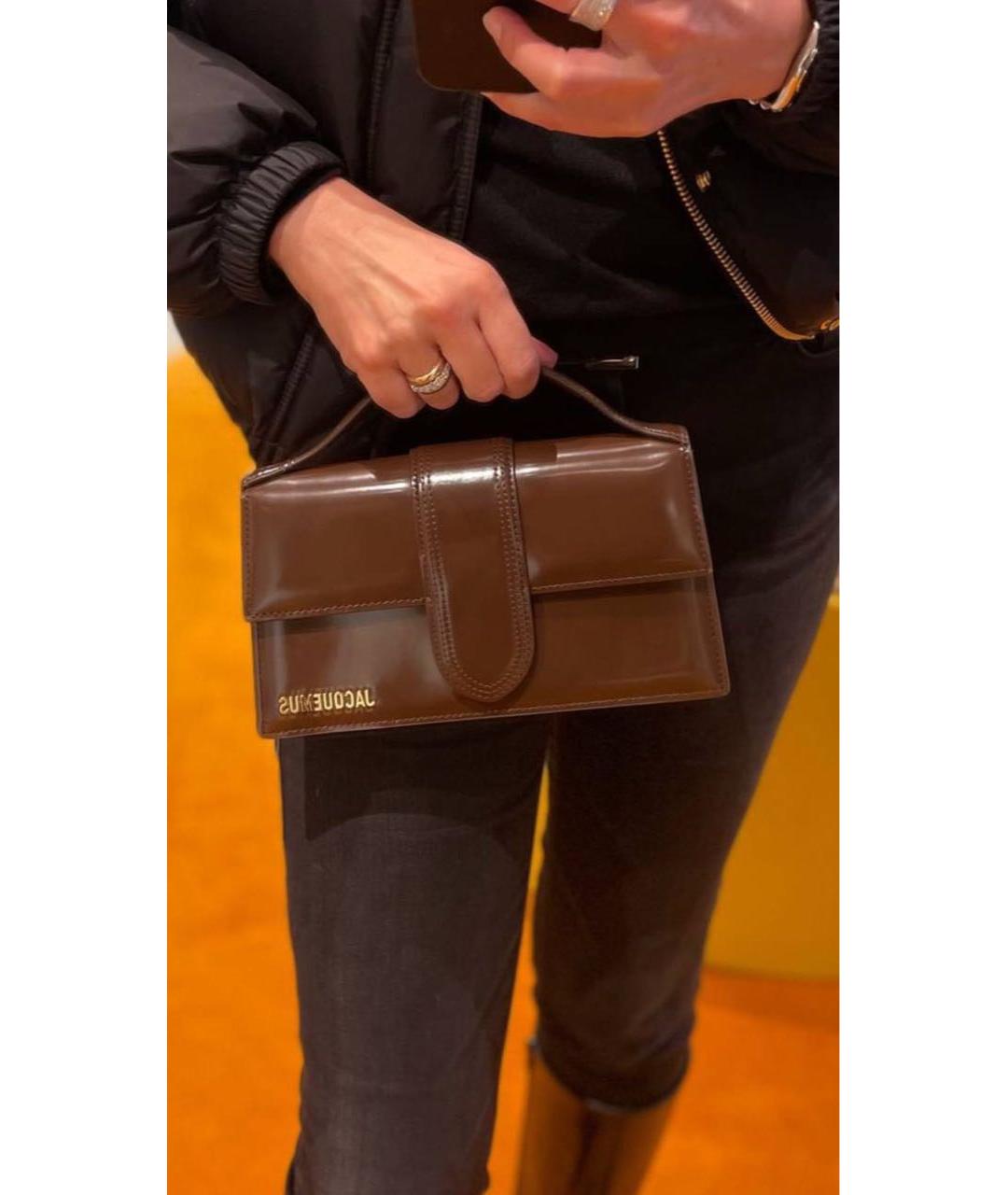 JACQUEMUS Коричневая кожаная сумка через плечо, фото 7