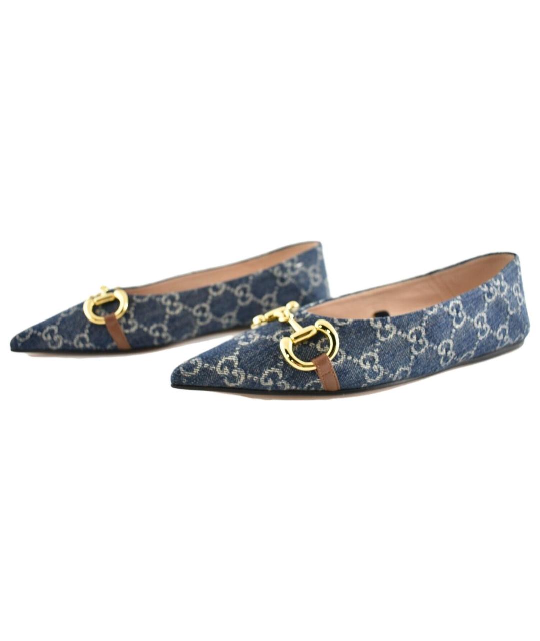 GUCCI Синие балетки, фото 3