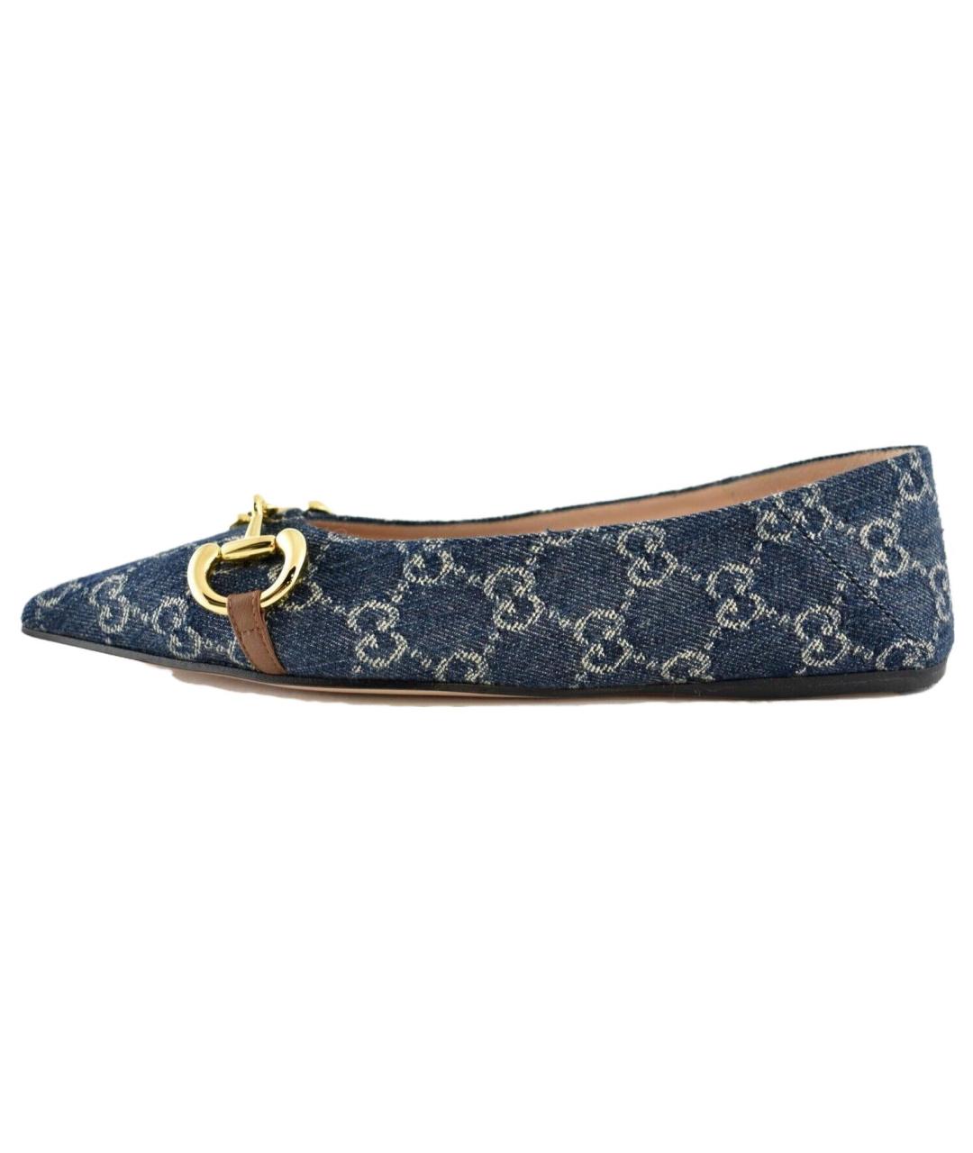 GUCCI Синие балетки, фото 2
