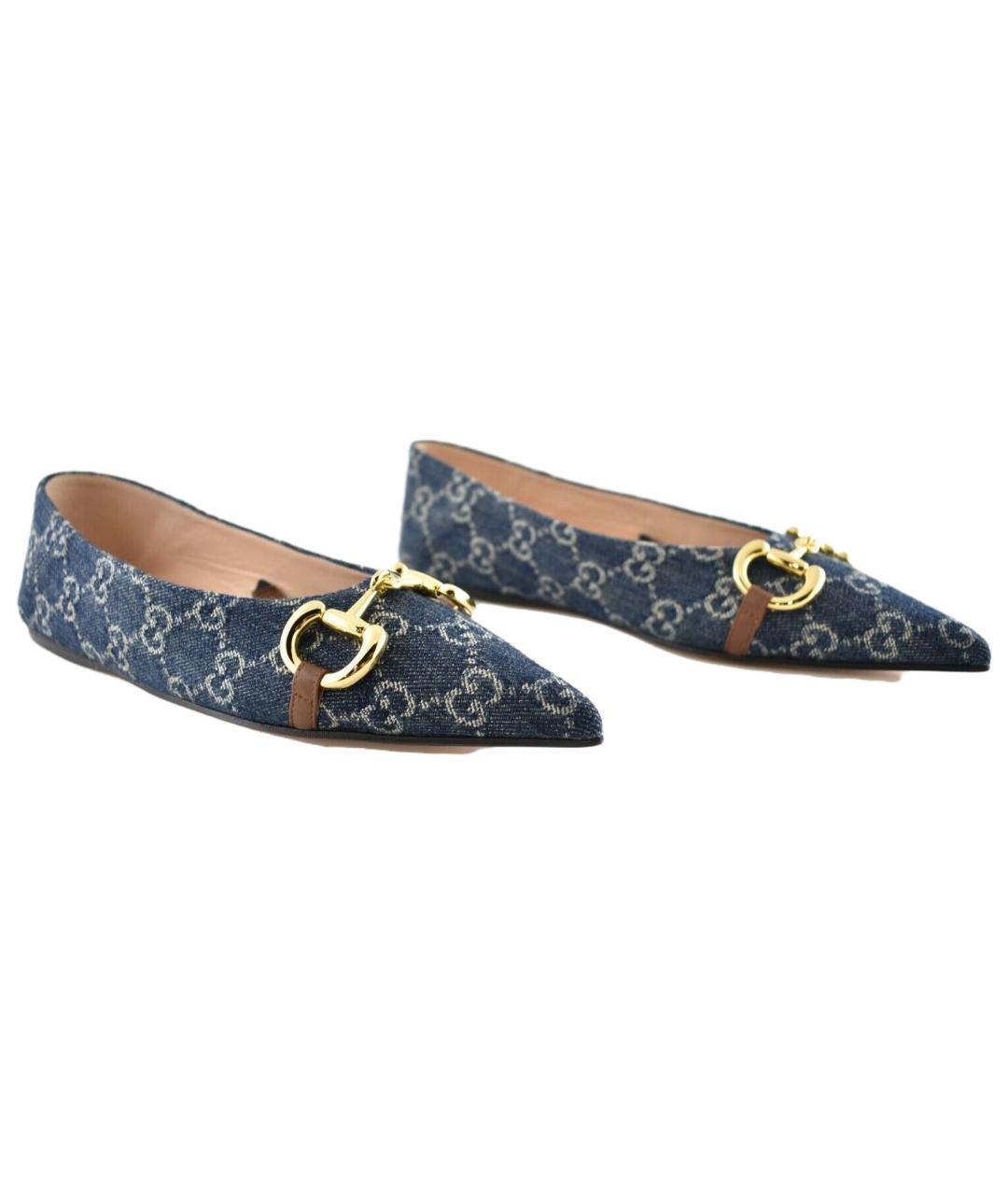 GUCCI Синие балетки, фото 4