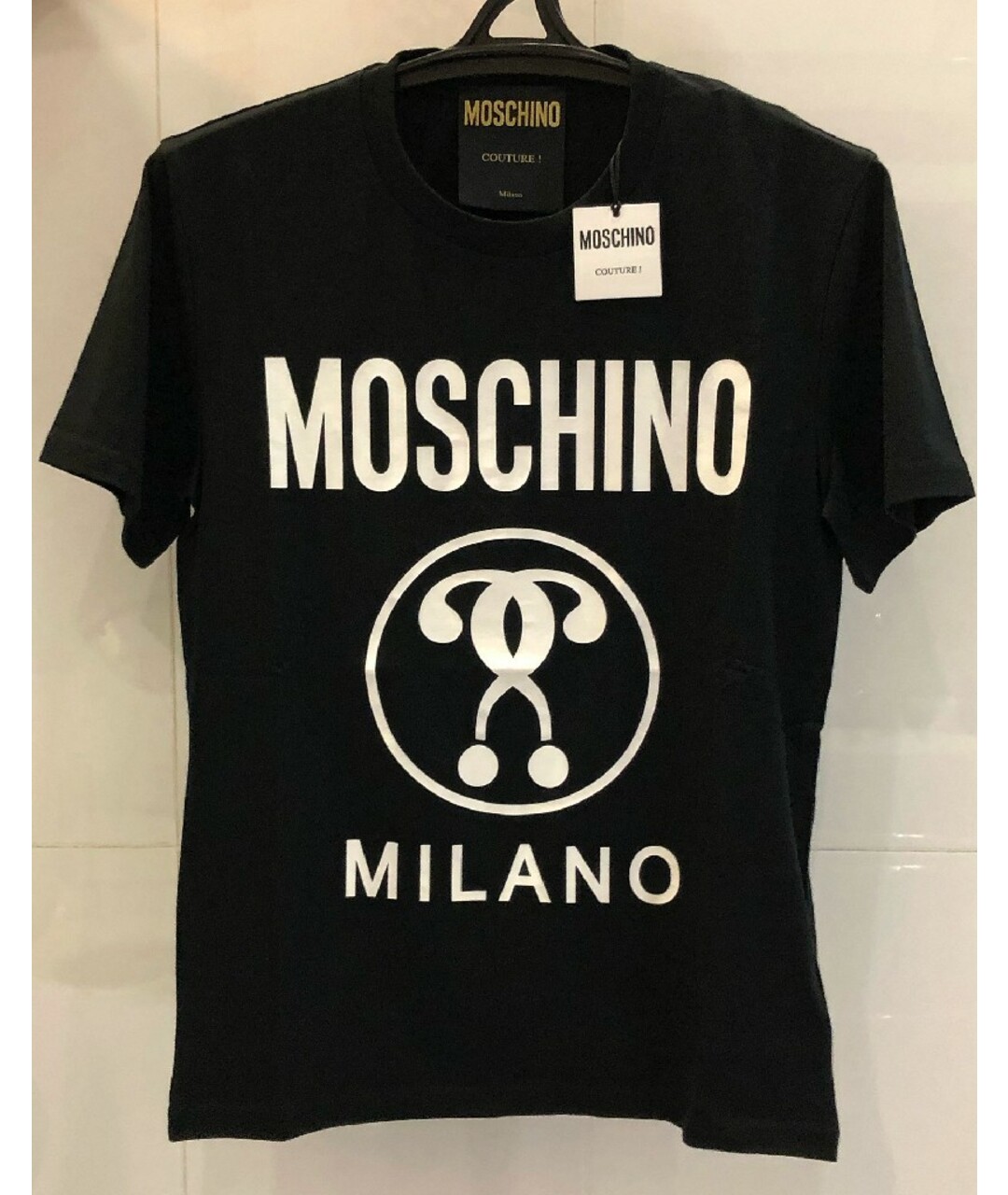 MOSCHINO Черная хлопковая футболка, фото 5