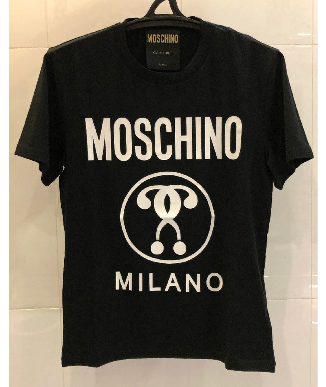 MOSCHINO Черная хлопковая футболка, фото 4