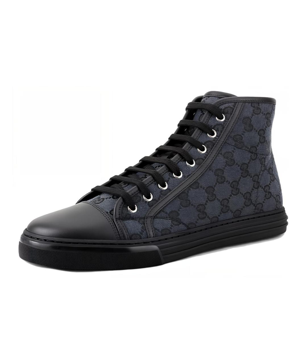GUCCI Темно-синие высокие кроссовки / кеды, фото 3
