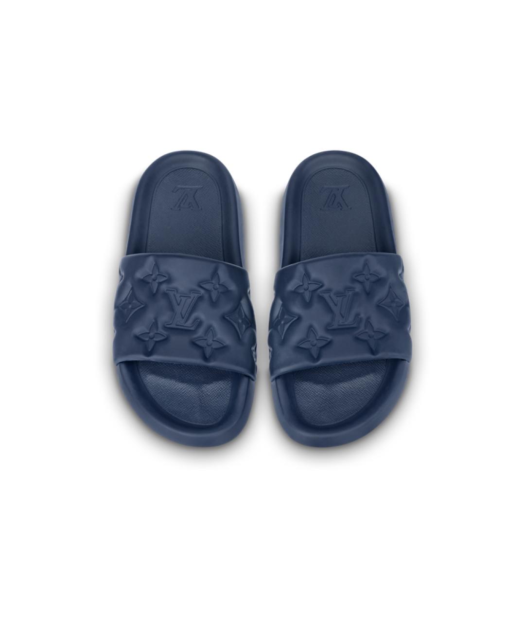 LOUIS VUITTON Синие шлепанцы, фото 4