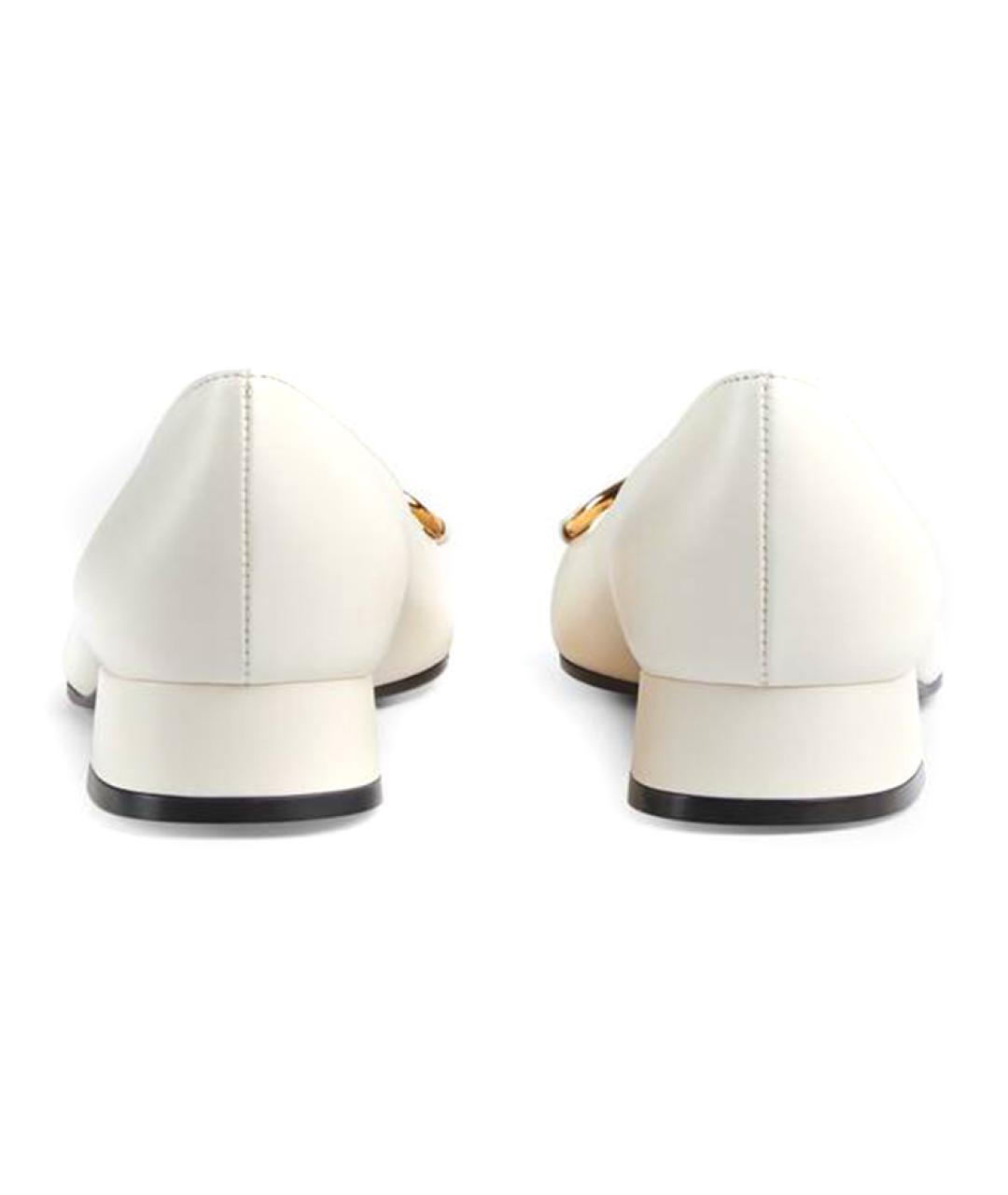 GUCCI Белые кожаные туфли, фото 4