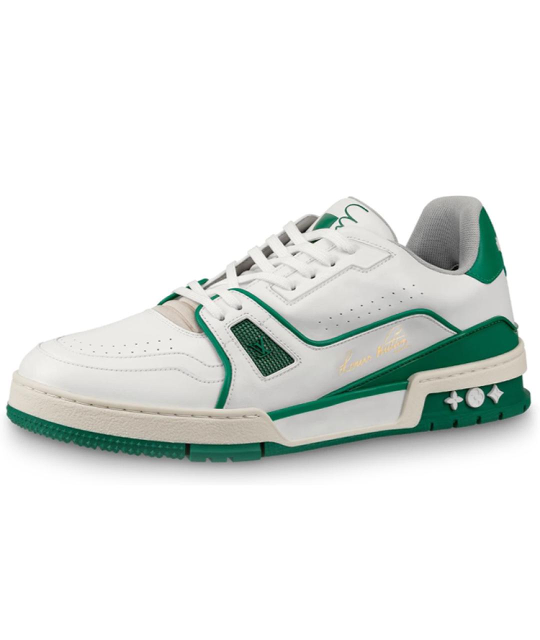 LOUIS VUITTON Белые кожаные низкие кроссовки / кеды, фото 2