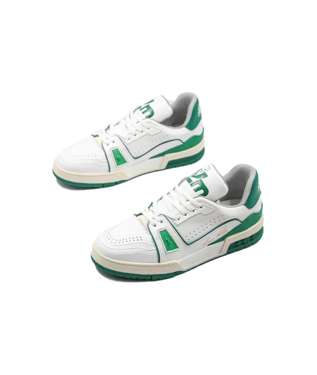 LOUIS VUITTON Белые кожаные низкие кроссовки / кеды, фото 3