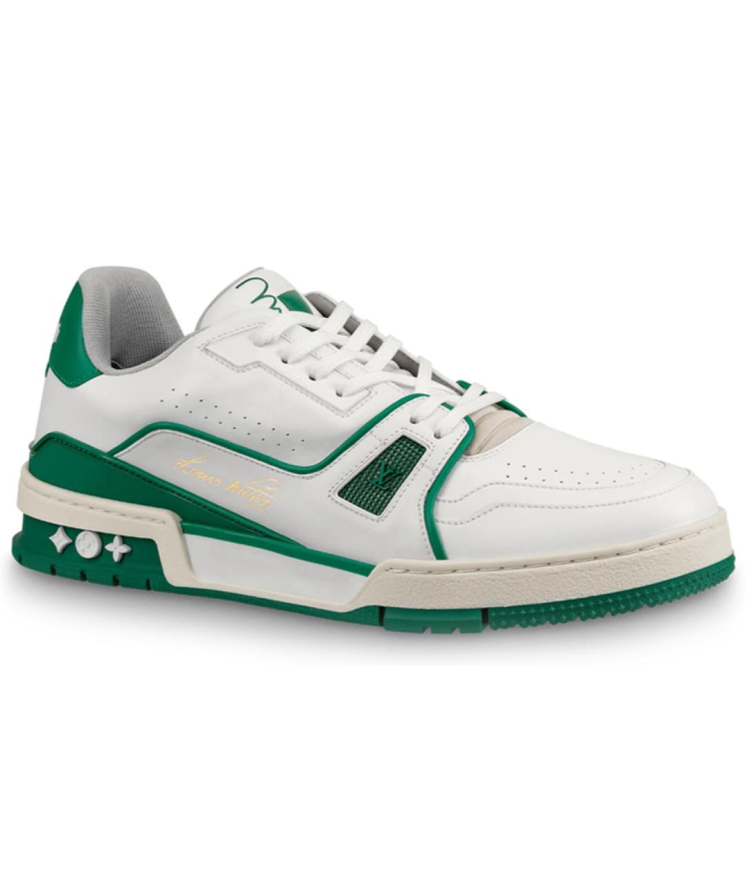 LOUIS VUITTON Белые кожаные низкие кроссовки / кеды, фото 1