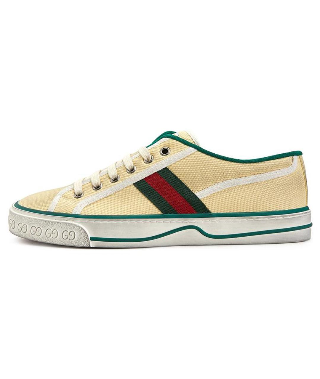 GUCCI Бежевые низкие кроссовки / кеды, фото 7