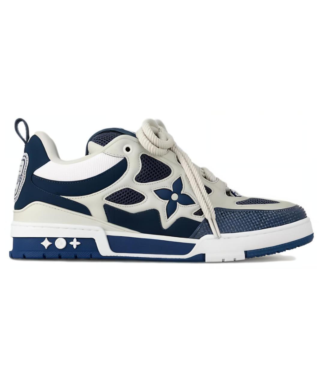 LOUIS VUITTON Темно-синие кожаные кроссовки, фото 1