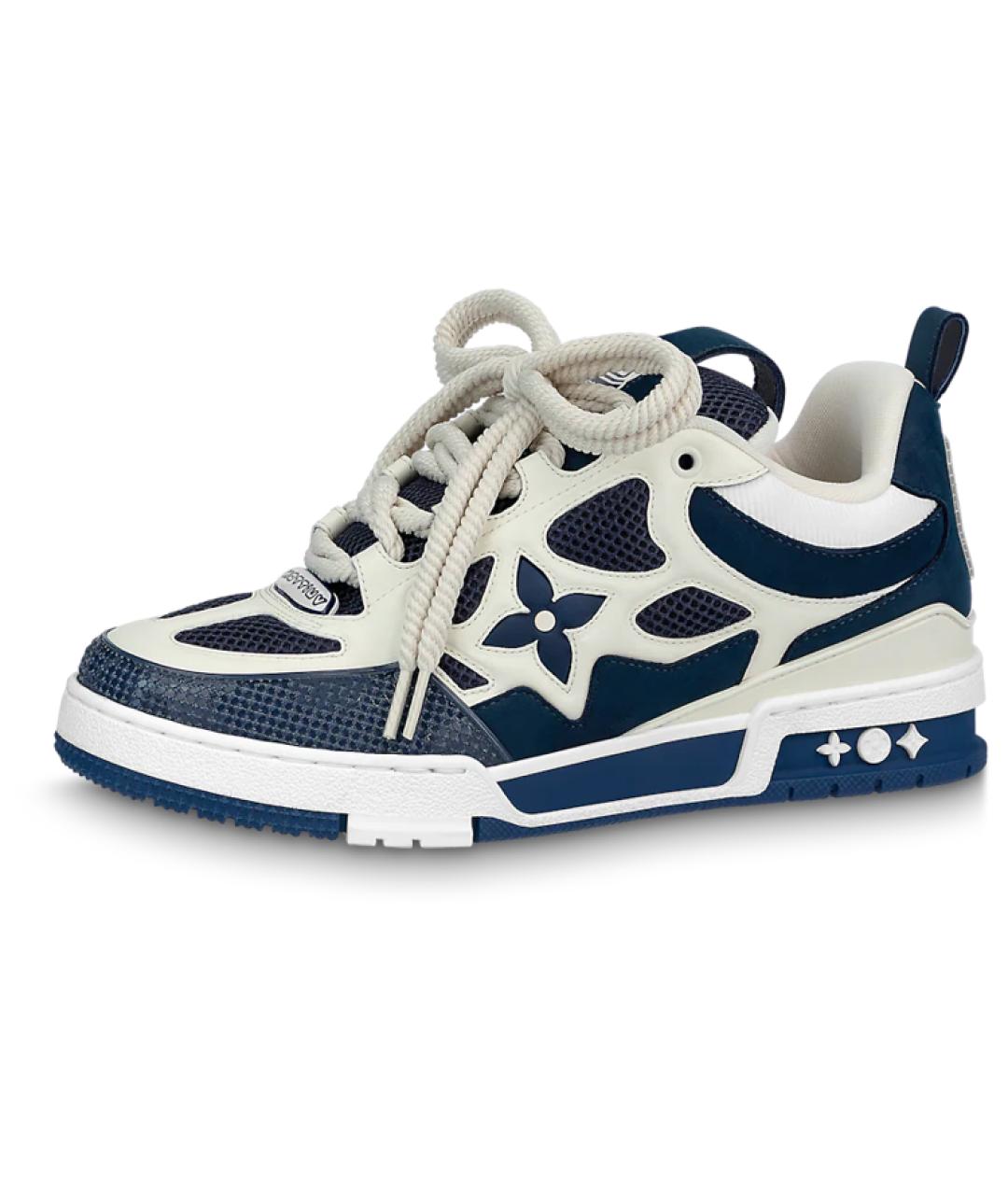 LOUIS VUITTON Темно-синие кожаные кроссовки, фото 2