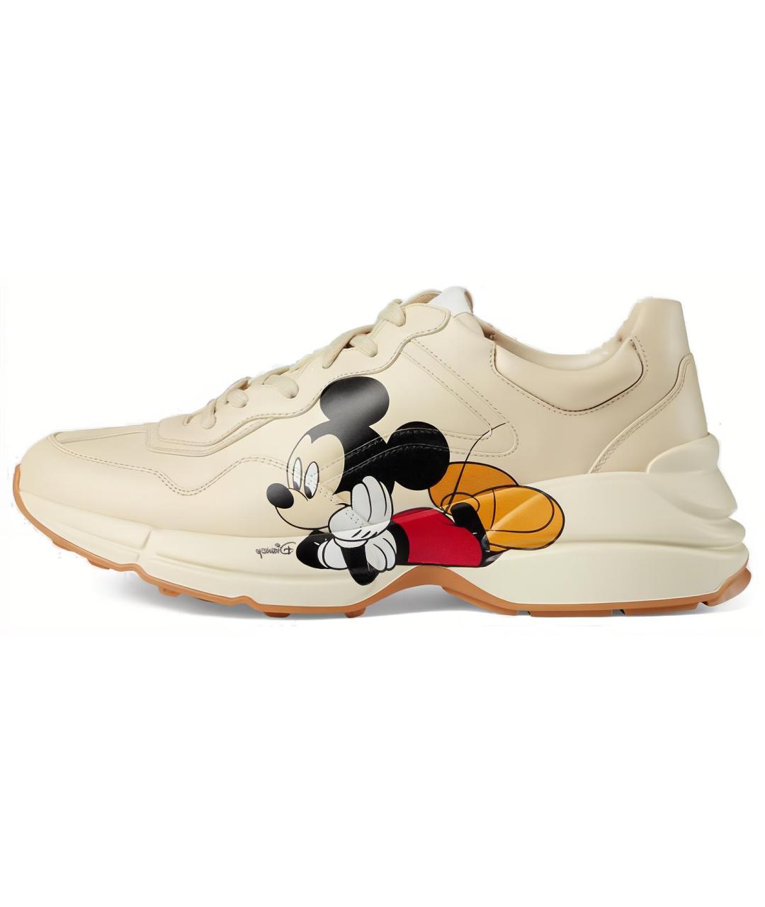 GUCCI Бежевые низкие кроссовки / кеды, фото 6