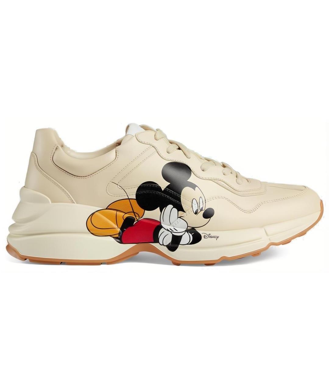 GUCCI Бежевые низкие кроссовки / кеды, фото 1