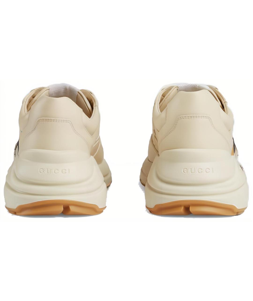 GUCCI Бежевые низкие кроссовки / кеды, фото 4