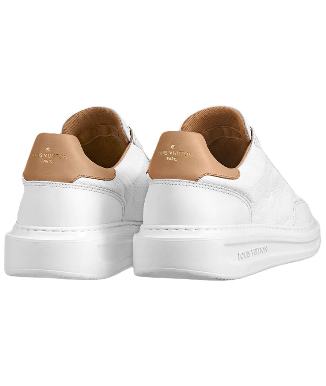 LOUIS VUITTON Белые кожаные низкие кроссовки / кеды, фото 3
