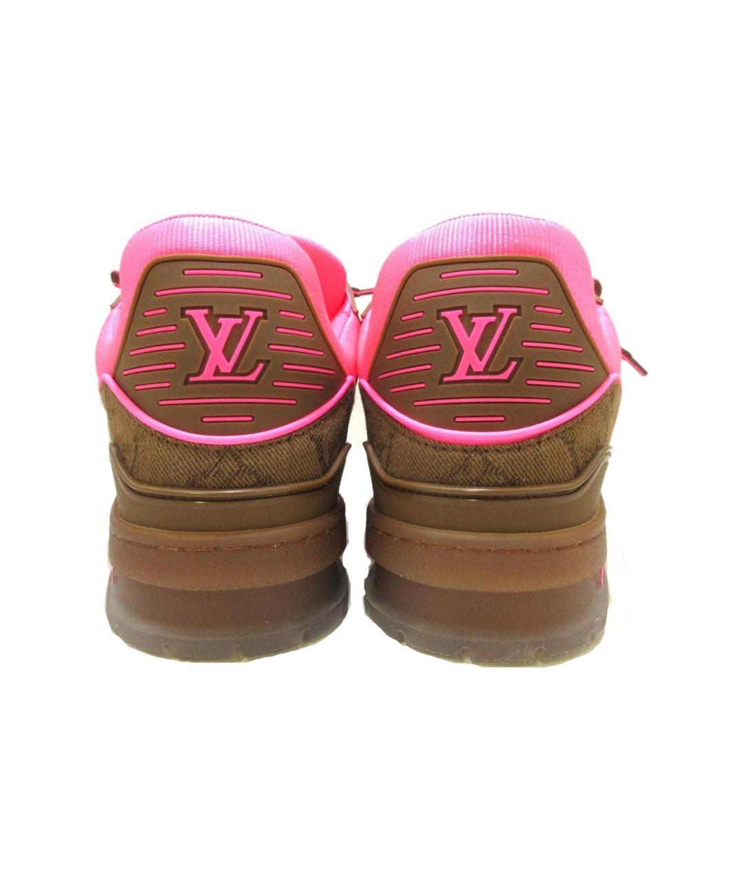 LOUIS VUITTON Фуксия кожаные низкие кроссовки / кеды, фото 4
