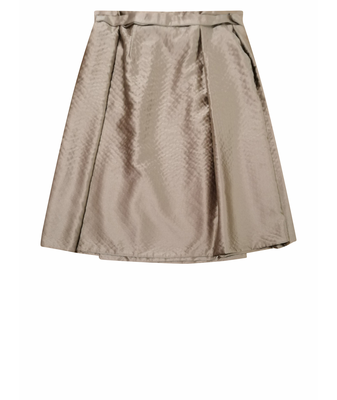 CALVIN KLEIN COLLECTION Бежевая шелковая юбка миди, фото 1